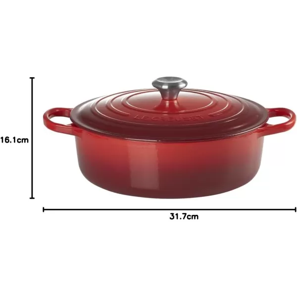imageLe Creuset Enameled Cast Iron Signature Round Wide Dutch Oven 675 qt CeriseCerise