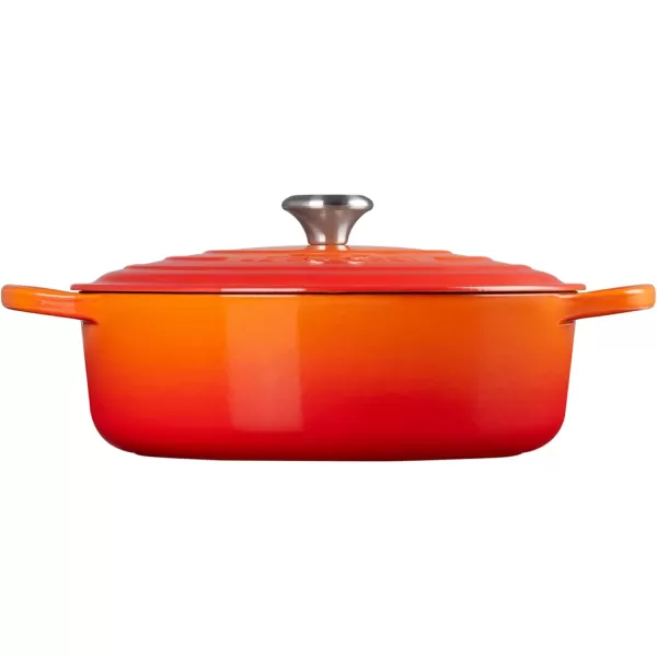imageLe Creuset Enameled Cast Iron Signature Round Wide Dutch Oven 675 qt CeriseFlame