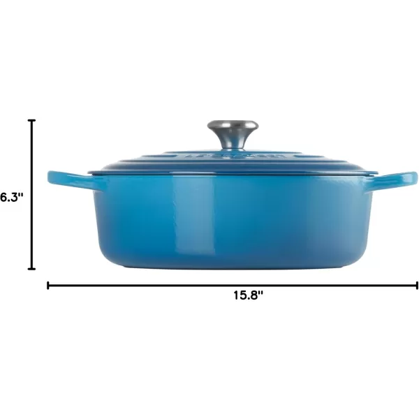 imageLe Creuset Enameled Cast Iron Signature Round Wide Dutch Oven 675 qt CeriseMarseille