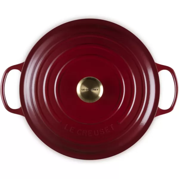 imageLe Creuset Enameled Cast Iron Signature Round Wide Dutch Oven 675 qt CeriseRhone