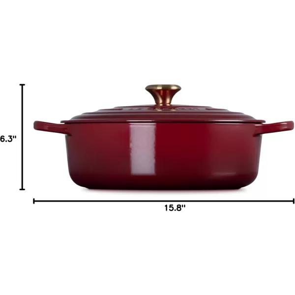 imageLe Creuset Enameled Cast Iron Signature Round Wide Dutch Oven 675 qt CeriseRhone