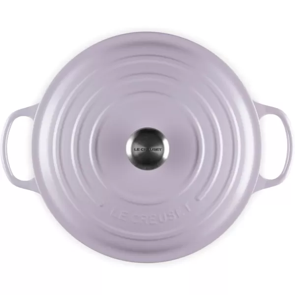 imageLe Creuset Enameled Cast Iron Signature Round Wide Dutch Oven 675 qt CeriseShallot