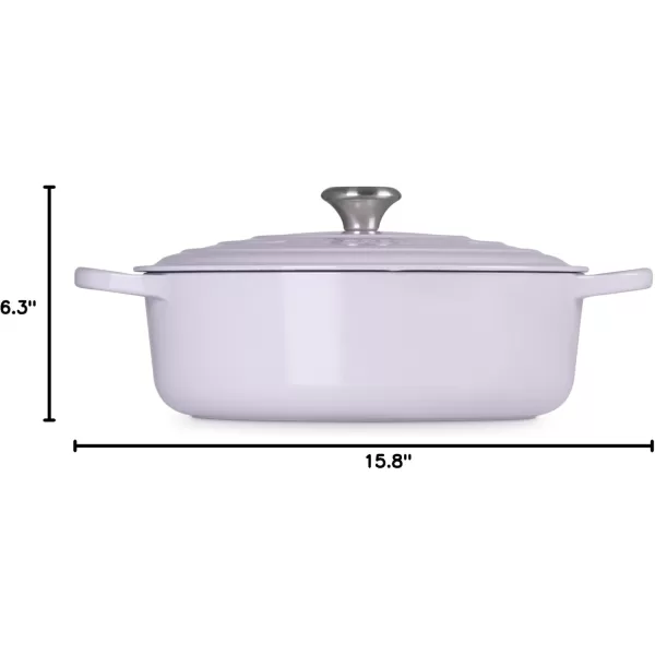 imageLe Creuset Enameled Cast Iron Signature Round Wide Dutch Oven 675 qt CeriseShallot