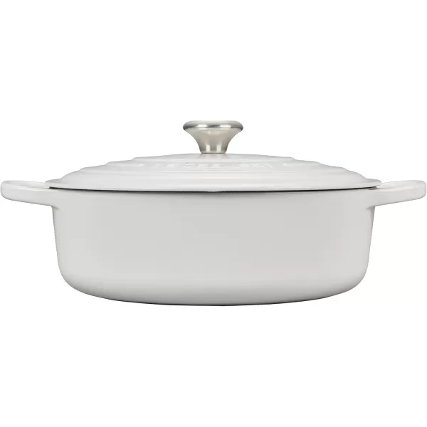 imageLe Creuset Enameled Cast Iron Signature Round Wide Dutch Oven 675 qt CeriseWhite