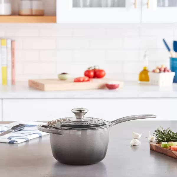 imageLe Creuset Enameled Cast Iron Signature Saucepan 175 qt WhiteOyster