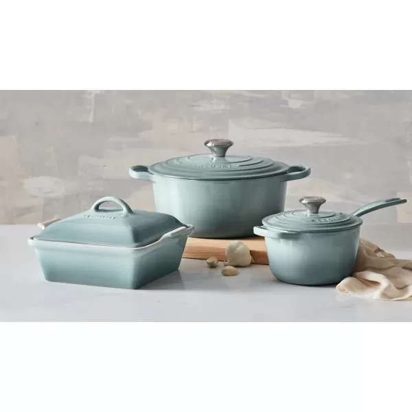 imageLe Creuset Enameled Cast Iron Signature Saucepan 175 qt WhiteSea Salt