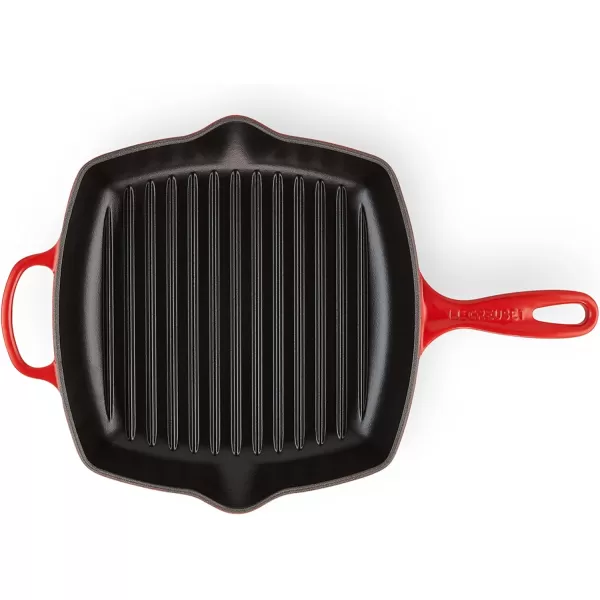 imageLe Creuset Enameled Cast Iron Signature Square Skillet Grill 95quot CeriseCerise