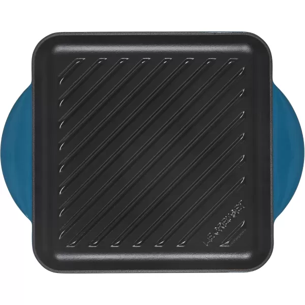 imageLe Creuset Enameled Cast Iron Signature Square Skillet Grill 95quot CeriseDeep Teal