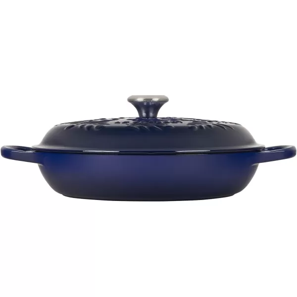 imageLe Creuset Olive Branch Collection Cast Iron Signature Round Braiser 35 Qt OliveIndigo
