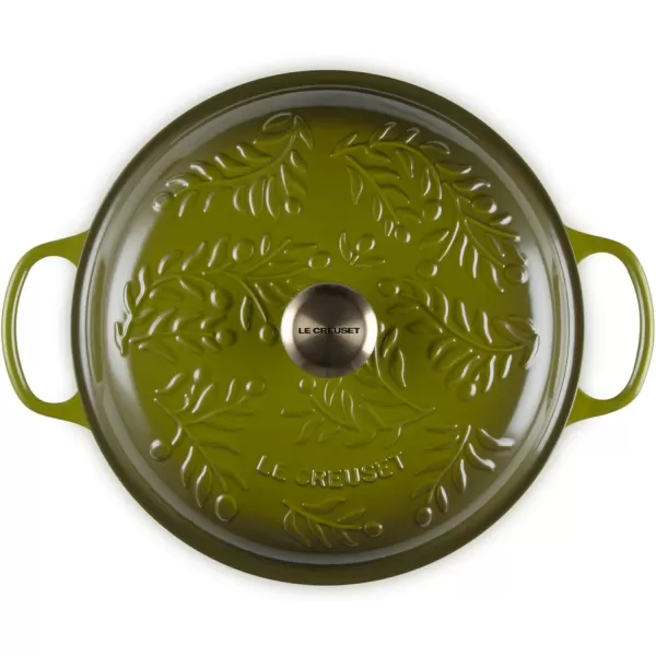 imageLe Creuset Olive Branch Collection Cast Iron Signature Round Braiser 35 Qt OliveOlive
