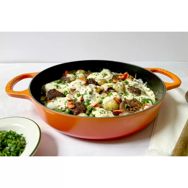 imageLe Creuset Signature Cast Iron Everyday Pan 11quot Sea SaltRhone
