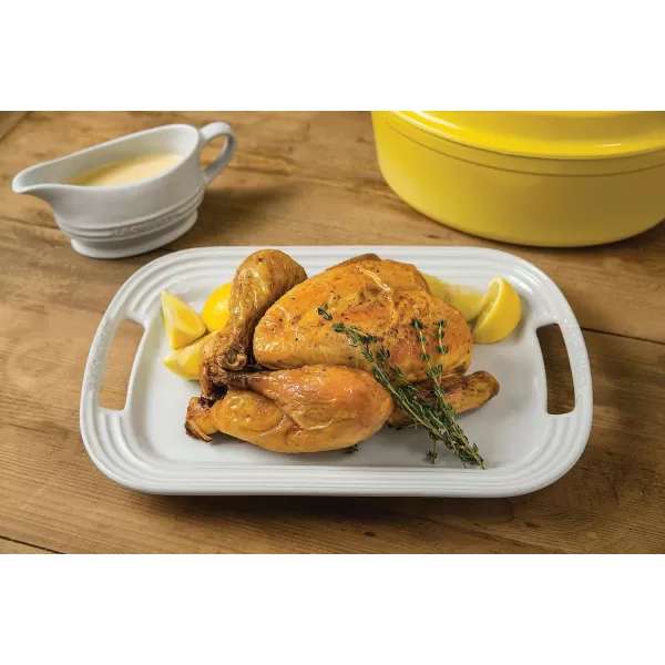 imageLe Creuset Stoneware Rectangular Dish with Platter Lid 14 34quot X 9quot WhiteWhite