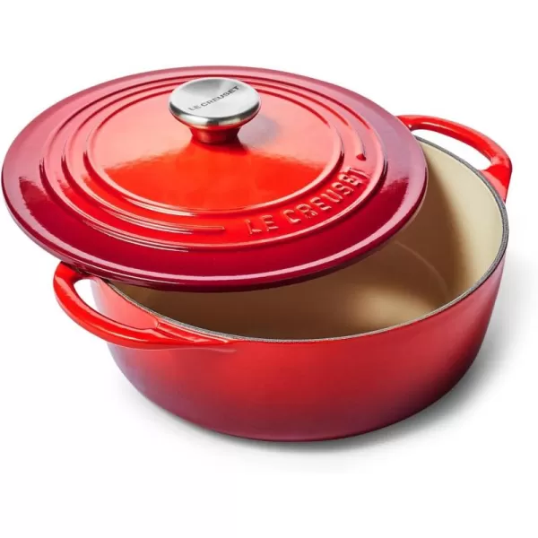 imageLe Creuset Enameled Cast Iron Shallow Round Oven 275 Qt FlameCerise