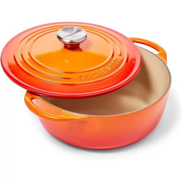 imageLe Creuset Enameled Cast Iron Shallow Round Oven 275 Qt FlameFlame