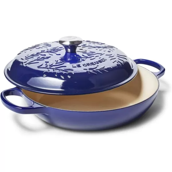 imageLe Creuset Olive Branch Collection Cast Iron Signature Round Braiser 35 Qt OliveIndigo