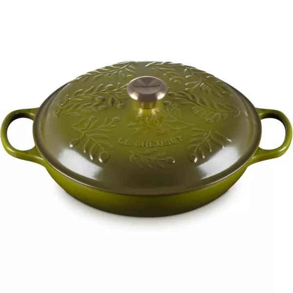 imageLe Creuset Olive Branch Collection Cast Iron Signature Round Braiser 35 Qt OliveOlive