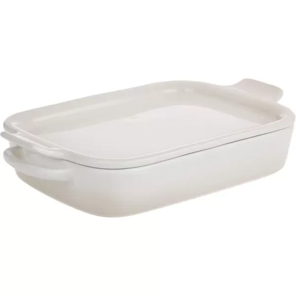 imageLe Creuset Stoneware Rectangular Dish with Platter Lid 14 34quot X 9quot WhiteMeringue