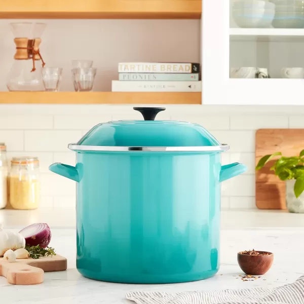 imageLe Creuset Enamel On Steel Stockpot 16 qt CeriseCaribbean