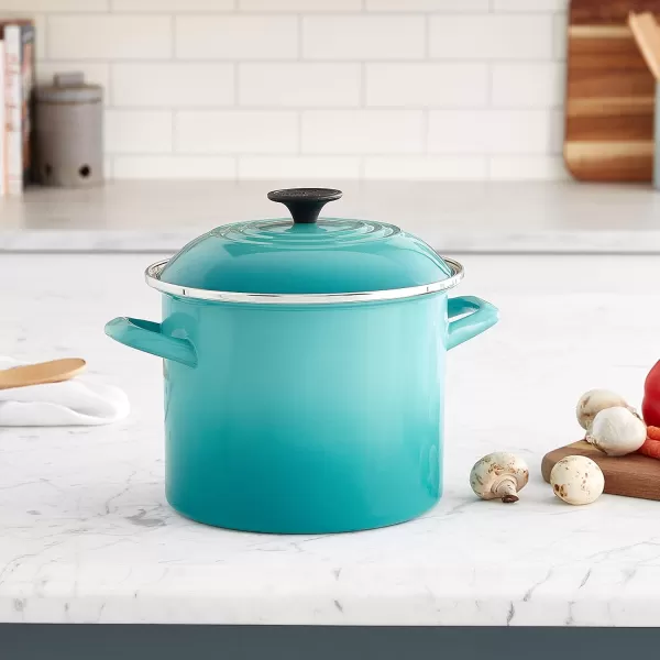 imageLe Creuset Enamel On Steel Stockpot 16 qt CeriseCaribbean