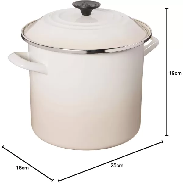 imageLe Creuset Enamel On Steel Stockpot 16 qt CeriseMeringue