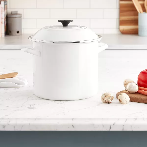imageLe Creuset Enamel On Steel Stockpot 16 qt CeriseWhite