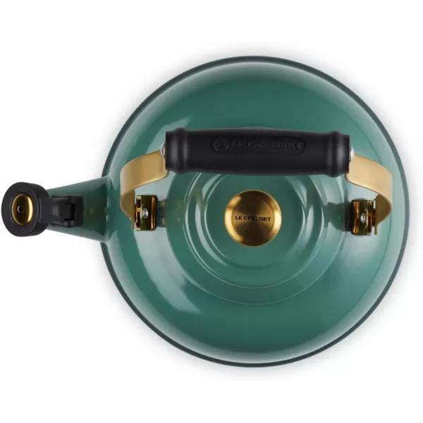 imageLe Creuset Enamel on Steel Whistling Tea Kettle with Gold Finishes 17 qt CeriseArtichaut