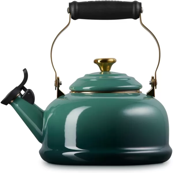 imageLe Creuset Enamel on Steel Whistling Tea Kettle with Gold Finishes 17 qt CeriseArtichaut