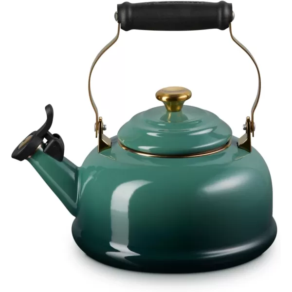 imageLe Creuset Enamel on Steel Whistling Tea Kettle with Gold Finishes 17 qt CeriseArtichaut