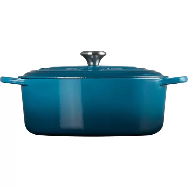 imageLe Creuset Enameled Cast Iron Signature Oval Dutch Oven 675 qt Deep Teal