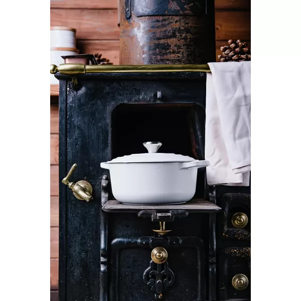 imageLe Creuset Enameled Cast Iron Signature Round Dutch Oven 35 qt  White