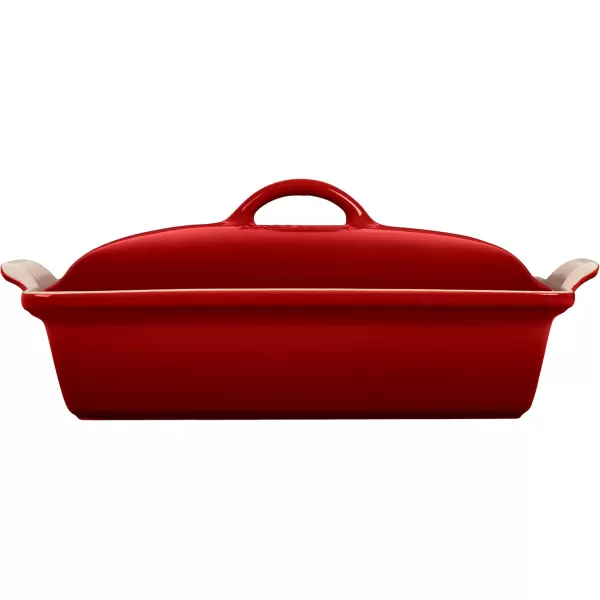 imageLe Creuset Stoneware Heritage Covered Rectangular Casserole 4 qt 12quot x 9quot CeriseCerise