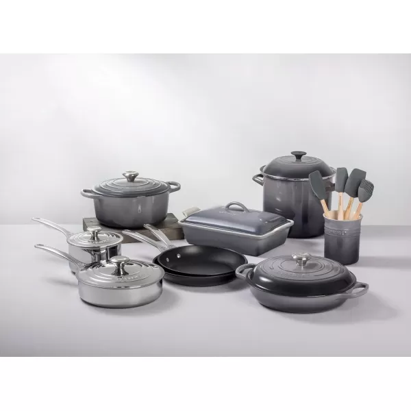 imageLe Creuset Stoneware Heritage Covered Rectangular Casserole 4 qt 12quot x 9quot CeriseOyster