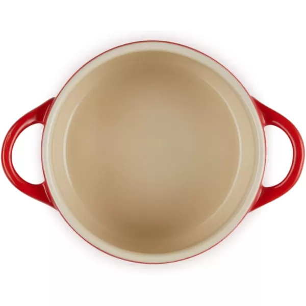 imageLe Creuset Stoneware Holly Collection Mini Round Cocotte 8 Oz Cerise with Gold KnobCerise