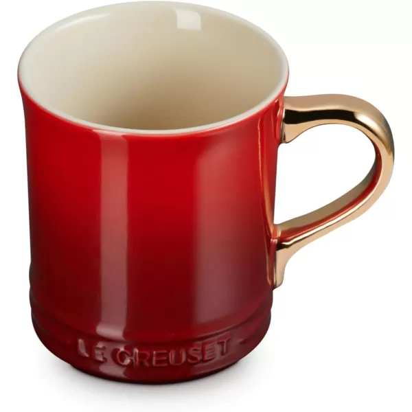 imageLe Creuset Vancouver Mug with Gold Metallic Handle 14 oz Sea SaltCerise