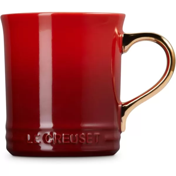 imageLe Creuset Vancouver Mug with Gold Metallic Handle 14 oz Sea SaltCerise
