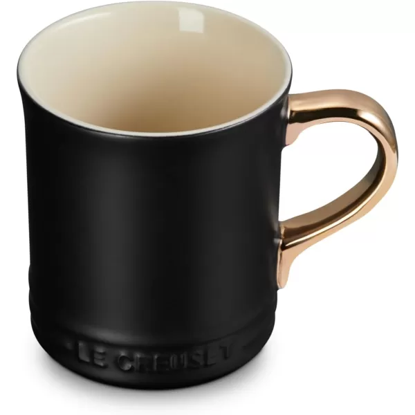 imageLe Creuset Vancouver Mug with Gold Metallic Handle 14 oz Sea SaltLicorice