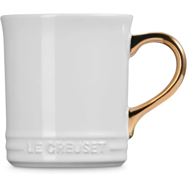 imageLe Creuset Vancouver Mug with Gold Metallic Handle 14 oz Sea SaltWhite