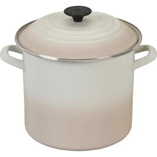 imageLe Creuset Enamel On Steel Stockpot 16 qt CeriseMeringue