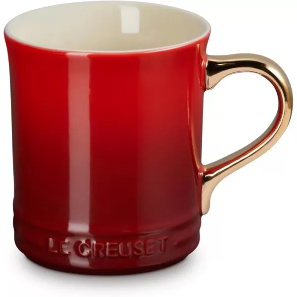 imageLe Creuset Vancouver Mug with Gold Metallic Handle 14 oz Sea SaltCerise