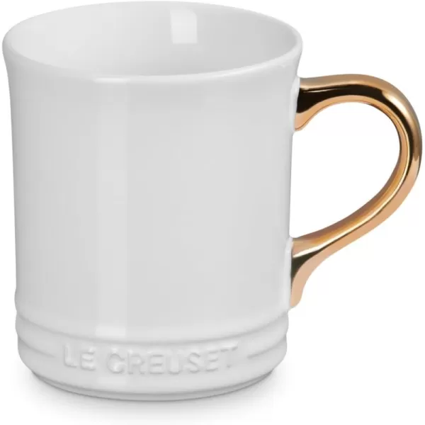 imageLe Creuset Vancouver Mug with Gold Metallic Handle 14 oz Sea SaltWhite
