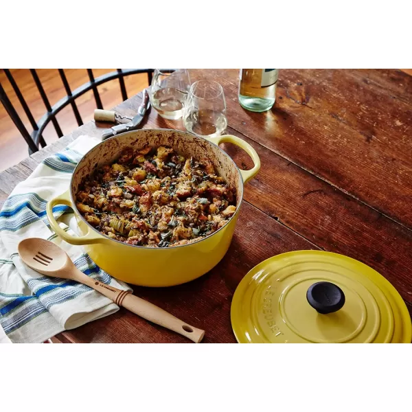 imageLe Creuset Revolution Scraping Spoon 125quot x 25quot WoodSlotted Spoon