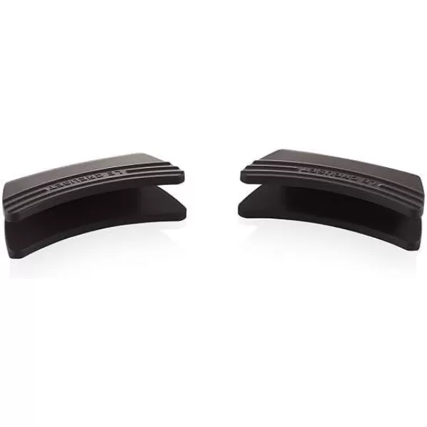 imageLe Creuset Silicone Set of 2 Handle Grips 5quot x 2 12quot each Sea SaltBlack