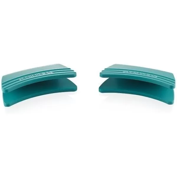 imageLe Creuset Silicone Set of 2 Handle Grips 5quot x 2 12quot each Sea SaltCarribbean