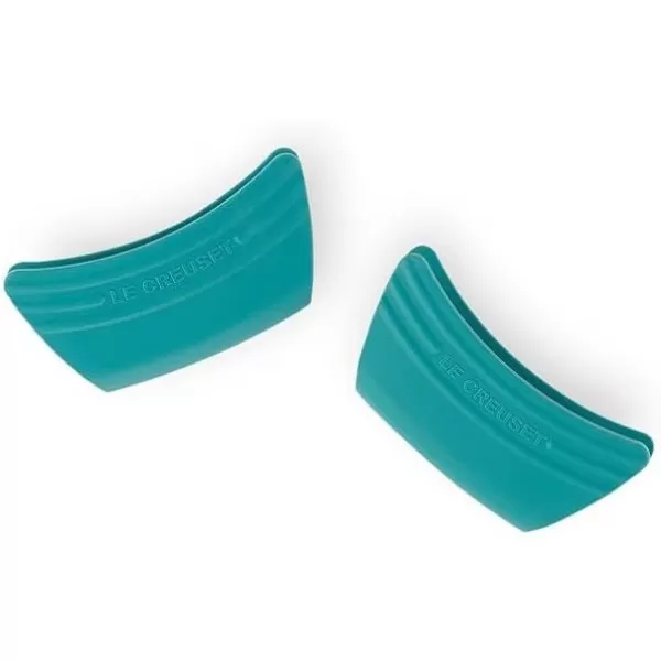 imageLe Creuset Silicone Set of 2 Handle Grips 5quot x 2 12quot each Sea SaltCarribbean