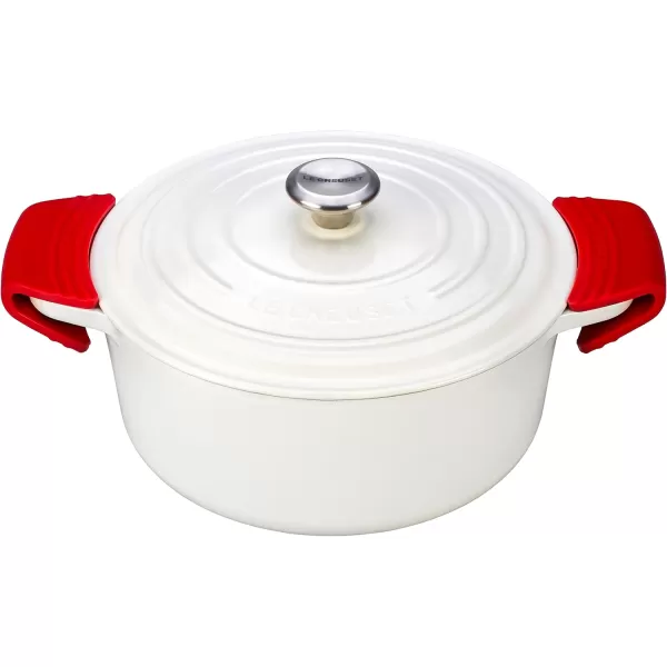 imageLe Creuset Silicone Set of 2 Handle Grips 5quot x 2 12quot each Sea SaltCerise