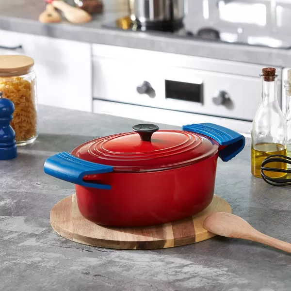 imageLe Creuset Silicone Set of 2 Handle Grips 5quot x 2 12quot each Sea SaltMarseille