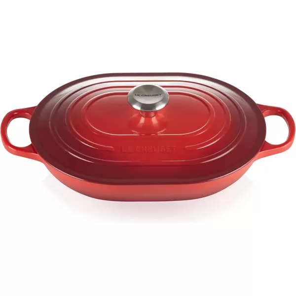 imageLe Creuset Enameled Cast Iron Signature Oval Casserole 375 qt MarseilleCerise
