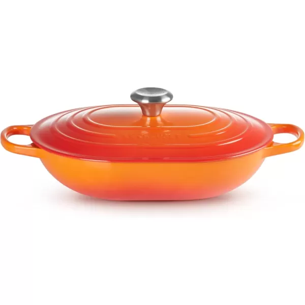 imageLe Creuset Enameled Cast Iron Signature Oval Casserole 375 qt MarseilleFlame