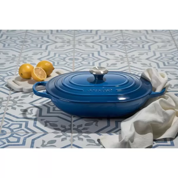 imageLe Creuset Enameled Cast Iron Signature Oval Casserole 375 qt MarseilleLicorice