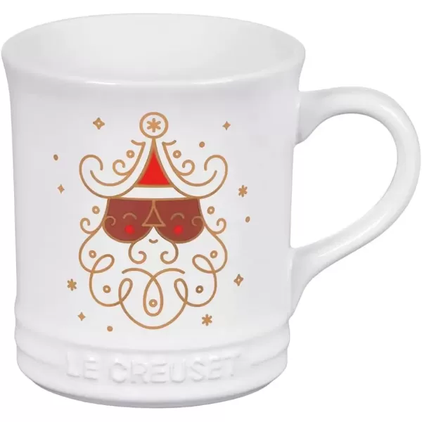 imageLe Creuset Stoneware Noel Collection Santa Mug 14 oz White wAppliqueDark Skinned Santa